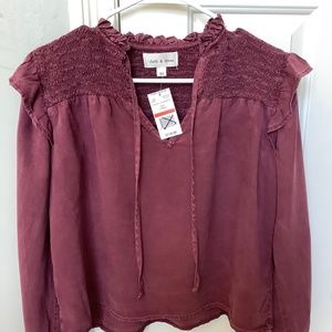 Cloth and Stone Maroon Blouse, NWT XS